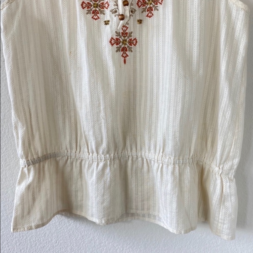 Sonoma Cream Embroidery Cream Blouse Sleeveless Size S - Picture 4 of 8